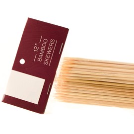 EcoQuality 100 Pack 12 Inch Bamboo Skewers - Kabob Skewers for Grilling, BBQ, BBQ Sticks, Wooden Kebab Skewers, Grilling Accessories, Cocktail, Chocolate Fountain, Marshmallow, Crafting and Parties