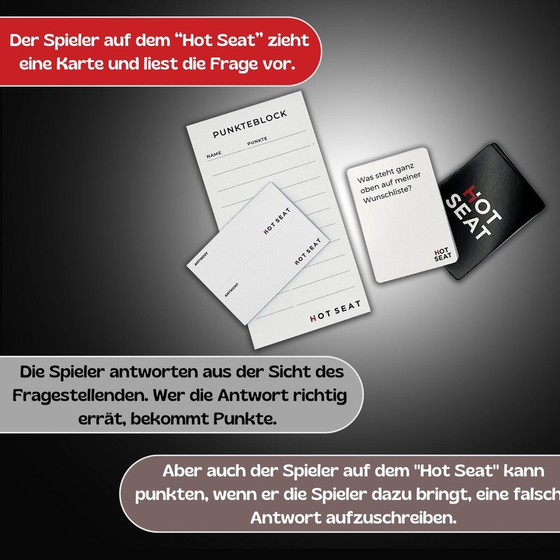 Hot Seat Family Party Game - German Edition