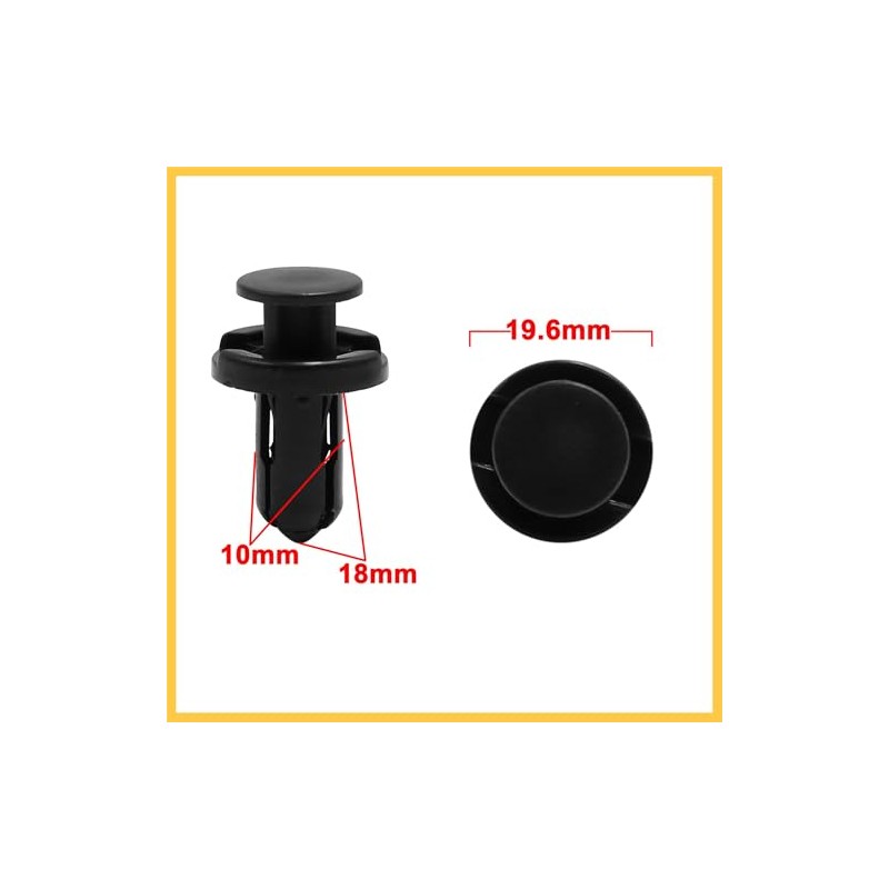 REPAIROCK 10pcs 10mm Hole Black Car Fender Bumper Plastic Rivet