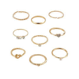 SAFIGLE 1 Set 9pcs Women Jewelry Ring Adjustable Joint Ring Pearl Ring Lady Ring Pearl Rhinestone Studded Ring Rings Suit Hinged Ring Rhinestone Ring Vintage Rings for Women Jewelry Kits