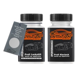TRISTARcolor Autolack Lackstift Set für Gen. Motors/Hummer/Oldsmobile/Pontiac/Saturn WA501B Satin Steel Grey 4 Metallic Basislack Klarlack je 50ml