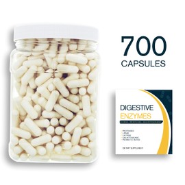 Bulk Buy Digestion Aid - 700 Count Blend of Digestive Enzymes and Key Probiotic Strains in a Clear Square Grip Jar