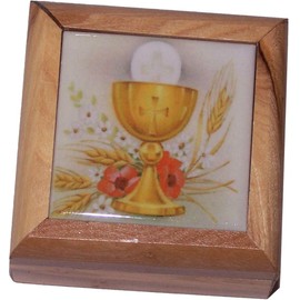 Holy Land Market First Communion Box - Rosary Box - Bethlehem Olive wood (Communion by Laser)