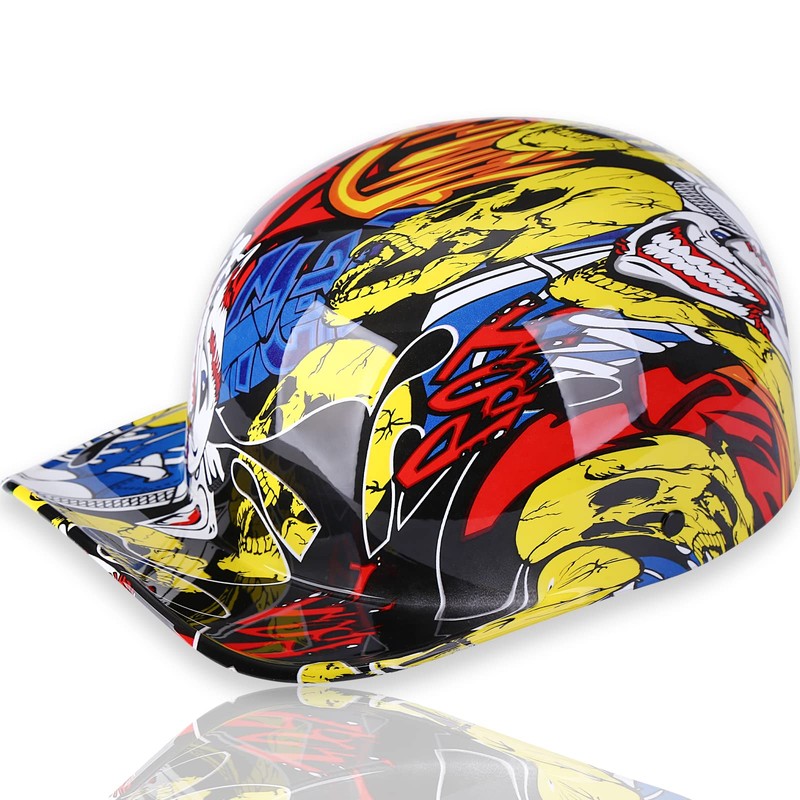 Yesmotor Baseball Motorcycle Helmet Half Cap for Bike Cruiser Chopper