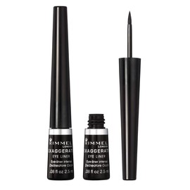 Rimmel London Scandaleyes Exaggerate Liquid Eyeliner, Intense Color, Long-Wearing, Waterproof, 001, Black, 0.08oz