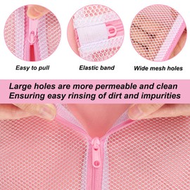 Vivifying Mesh Laundry Bags, 4pcs Durable Coarse Mesh Wash Bags with Zipper for Washing Machine, Delicates, Lingerie, Socks, Shoes and Stuffed Animals