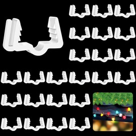 Christmas Light Hanger Clips, Fascia Board Clips, Deck Banister Light Clips, Plastic Holiday Light Clips for Christmas Fascia Board Roof Gutter Fence Eave Decoration (100 PCS, 7/8")