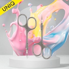 STALEKS Pro Professional Cuticle Scissors Small Hands Stainless Steel Asymmetrical UNIQ SQ-30/4