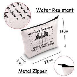 JXGZSO Cassian Quote Cosmetic Bag Actar Fan Gift Whatever You Need To Throw At Me I Can Take It I Won't Break Makeup Bag