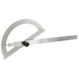 hedue® Degree Gauge 120 mm - Protractor Metal with Measuring Range 0-180°, Angle Gauge Made of Matt Chrome-Plated Steel, Marking Angle