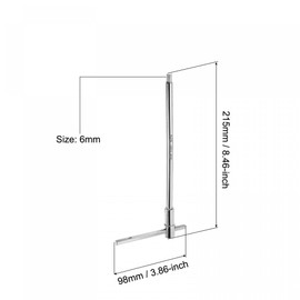 sourcing map 6mm Sliding T-Handle Hex Key Wrench for Fast Spinning, CR-V Steel