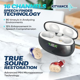 Kitvance Hearing Aids for Seniors Adults with Dual Micphone Rechargeable Sound Amplifiers