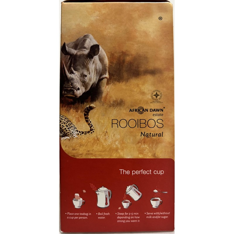 African Dawn Estate Rooibos Tea, 40 Tagless Tea Bags, Single