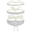 Jecery 3 Pieces Rhinestone Bridal Wedding Sash Belts Handmade Crystal