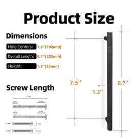 KOMOTIA 30 Pack Matte Black Cabinet Pulls knurled 7-1/2 Inch Hole Centers Kitchen Cabinet Handles Black Drawer Pulls Cabinet Hardware