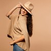 Tickled Pink Women's Hilary Wool Panama Hat, Faye, Nude, One