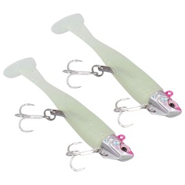 Vbest Life Cebo de señuelo Suave, 2 uds, Cabezales de Corte curvos, Pesca en el mar, Doble Gancho, en T, señuelo de simulación Suave, Cebo