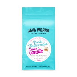 Java Works Coffee - Vanilla Buttercream Flavoured Coffee | 340 grams | Medium Roast | Whole Bean