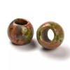 Unbranded 10 Green Gemstone Natural Stone Round Beads - Unakite