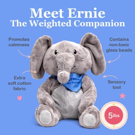 Lilly's Love Ernie The Elephant Large 4.5lb Weighted Stuffed Animal | Sensory Companion for Kids and Adults | Machine Washable w/Removable Inner | Makes a Great Gift for Any Occasion