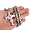 GOVENUS Stainless Steel Large Jesus Christ Cross Pendant Necklace Religious