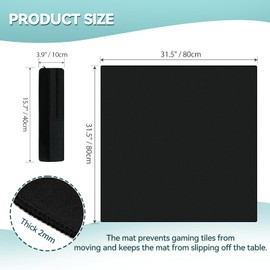 AzulHome Mahjong Mat, Mahjong Table Mat Black Carrying Bag, Anti Slip and Noise Reduction Table Cover for Mahjong, Poker, Card Games, Dominoes, Board Games, Slip Resistant Mat (Black)