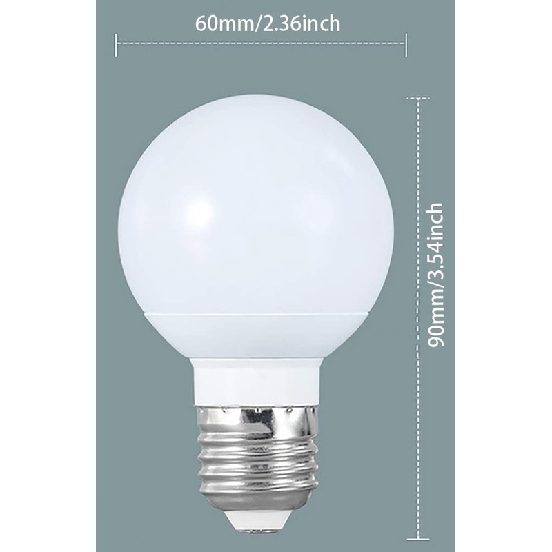 E26 Globe LED Light Bulb G19/G60 6W Vanity Light Bulb(50W