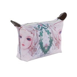 Variety Gift Shop Fashion Jewelry Anime Doll Face Print Vinyl Cosmetic Makeup Pouch Clutch Wallet Bag (1014 Multi Color)