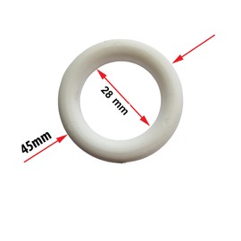 28mm x 45mm White Curtains Rings Drapery Pole with Curtain Loops & Gliders - Easy-Glide Design with Eyelets (Pack of 10)