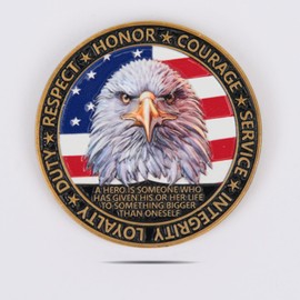 Veteran Honor Commemorative Coin - Female Soldier & Bald Eagle Design, Double-Sided Engraving, Honoring Our Heroes, Challenge Coin, 1.57 Inch with Protective Case