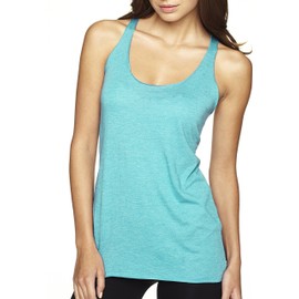 NEXT LEVEL APPAREL Women's Stylish Tri-Blend Racerback Tank Top, XX-Large, Tahiti Blue
