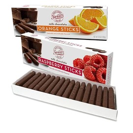 Sweets Candy Sticks Milk Chocolate Orange an Milk Chocolate Raspberry Pack of 2