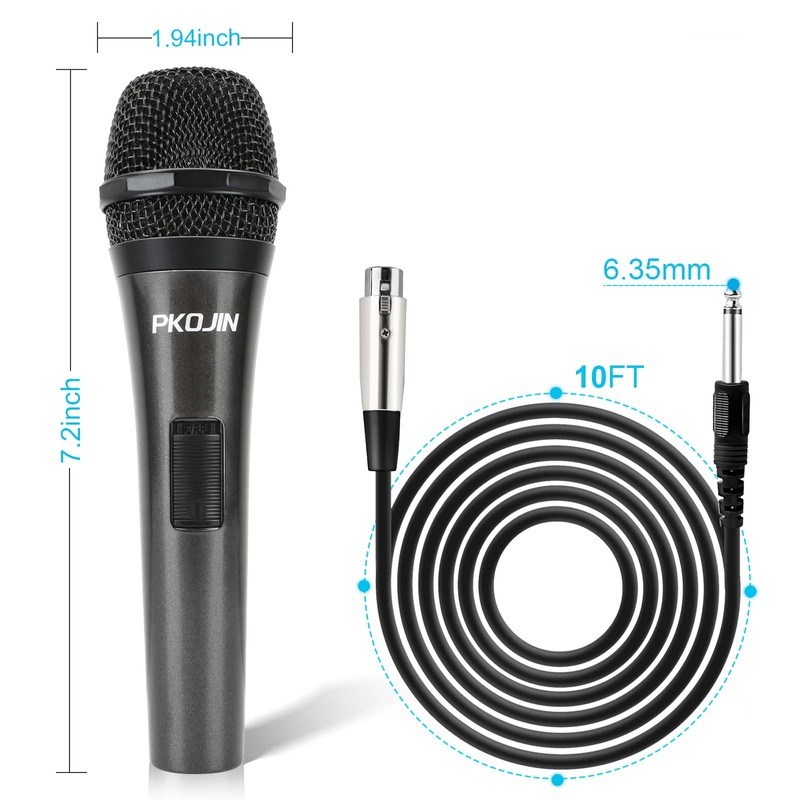 PKOJIN Dynamic Karaoke Microphone for Singing, Vocal Wired Microphone for