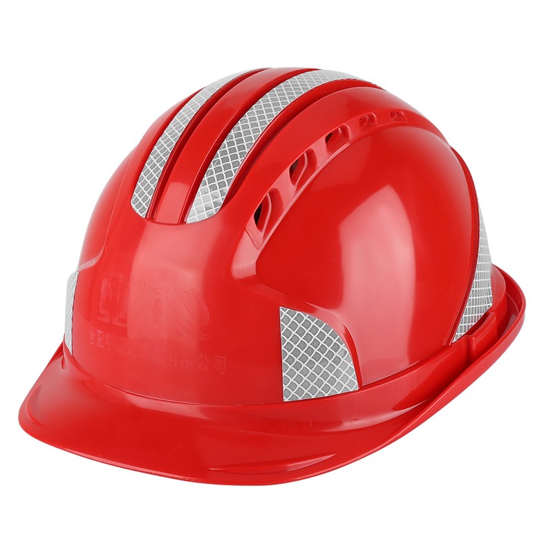 Construction Site Protective Cap Ventilate ABS Hard Hat Reflective Stripe
