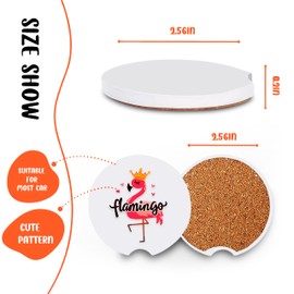BJDAMAI 2 Pack Flamingo Car Cup Holder Coaster, Cute Car Interior Accessories Drink Coaster for Women & Men, Flamingo Lovers Themed Gifts Stuff Accessories Things Merchandise Items!