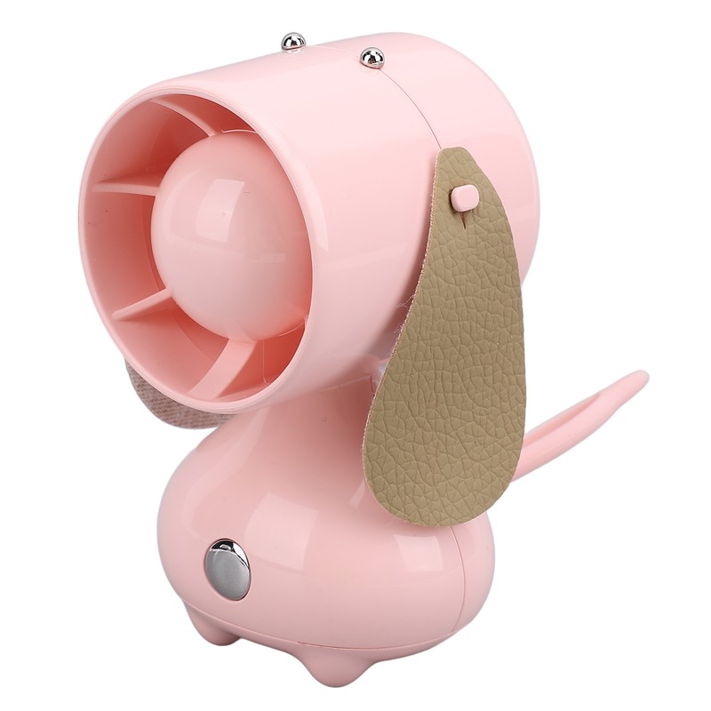 Handheld Fan Cute Cartoon Dog Shaped 3 Speeds Rechargeable Portable