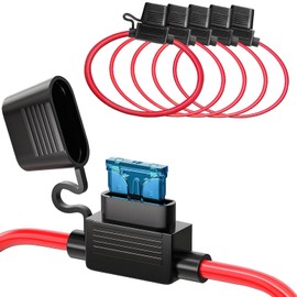 AYMBH 5PCS Inline Fuse Holder Standard 12 AWG Waterproof Fuse Holder with 30A Blade Fuses Durable Copper Wire for 12V/24V Cars Trucks Motorcycles Boats Easy Plug & Play Install All Weather Protection