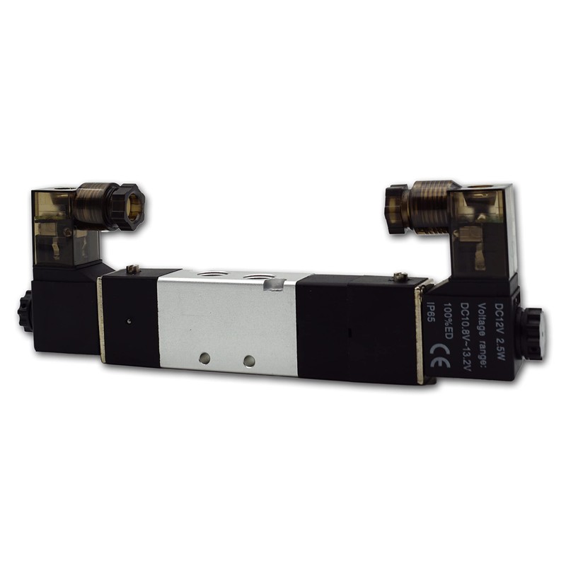 Pneumatic Solenoid Directional Valve 5/3 Way Valve 1/8 Inch 12