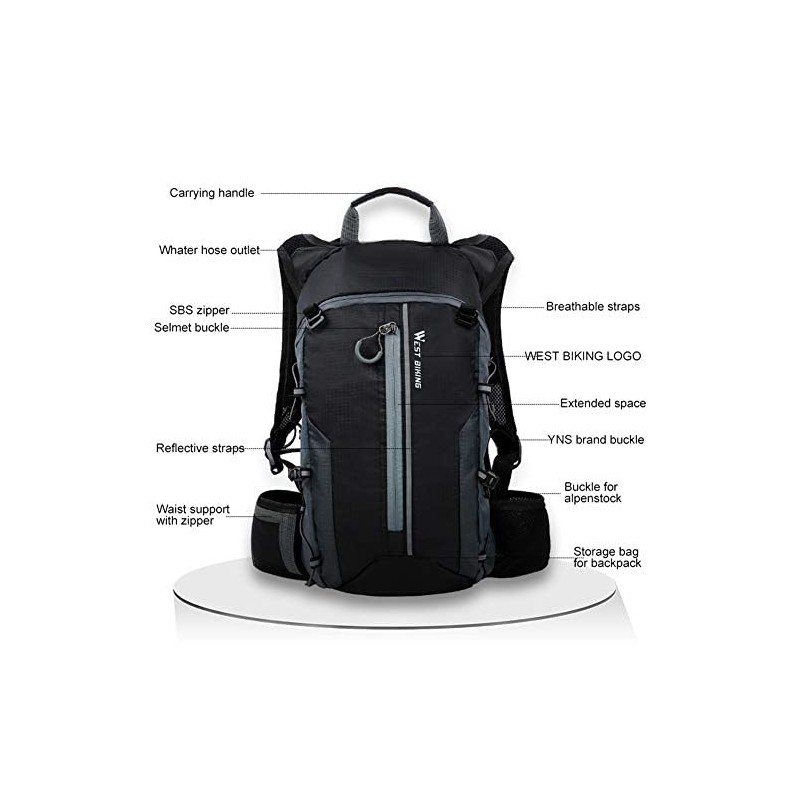 belupai Waterproof Bicycle Bag, Cycling, Mountaineering Backpack, Breathable, 10L, Ultralight,
