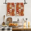 Artoid Mode Checkered Stripe Pumpkin Turkey Thanksgiving Kitchen Towels Dish