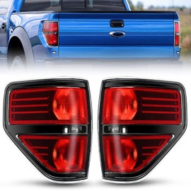 Nilight Taillight Assembly for 2009 2010 2011 2012 2013 2014 Ford F-150 F150 Pickup Truck Taillight Rear Lamp Replacement OE Style Red Housing Driver Side and Passenger side Tail lamp