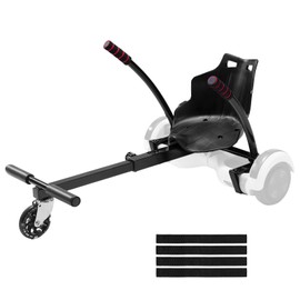 Happybuy Hoverboard Seat Attachment, Compatible with 6.5" 8" 8.5" 10" Hoverboards, LED Lights, Adjustable Frame, 220 LBS Capacity, Go Kart Accessory for Kids & Adults