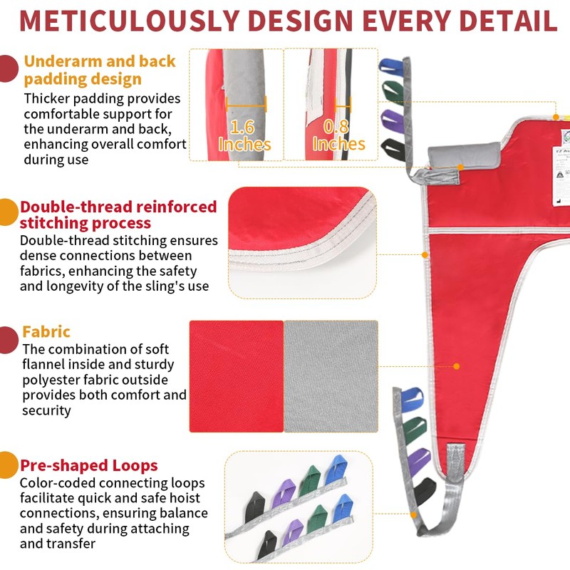 Sit to Stand Lift Sling – Padded Standing Assist with