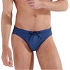 HOM Men's Morny Swimming Trunks Swim Briefs, Micro motif navy
