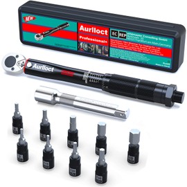 Aurlloct 1/4 Inch Drive Torque Wrench Set 5-25 Nm 11 Piece Black
