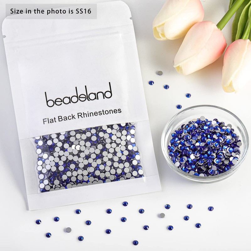 Beadsland 1440 pieces flat back rhinestones, nail crystals rhinestones for
