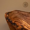Olive wood bowl, baguette bowl, oblong in natural cut from