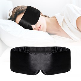 Silk Sleep Mask, Soft 100% Mulberry Silk Eye Mask with Adjustable Headband, Adjustable Sleep Mask for Men and Women, Opaque for Night Sleep, Travel and Nap (Black)