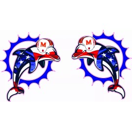Dolphins 97-12 Flag Inspired Mini Football Helmet Decals