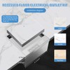 Recessed Flat Hidden Floor Electrical Outlet Kit, Hidden Duplex 2